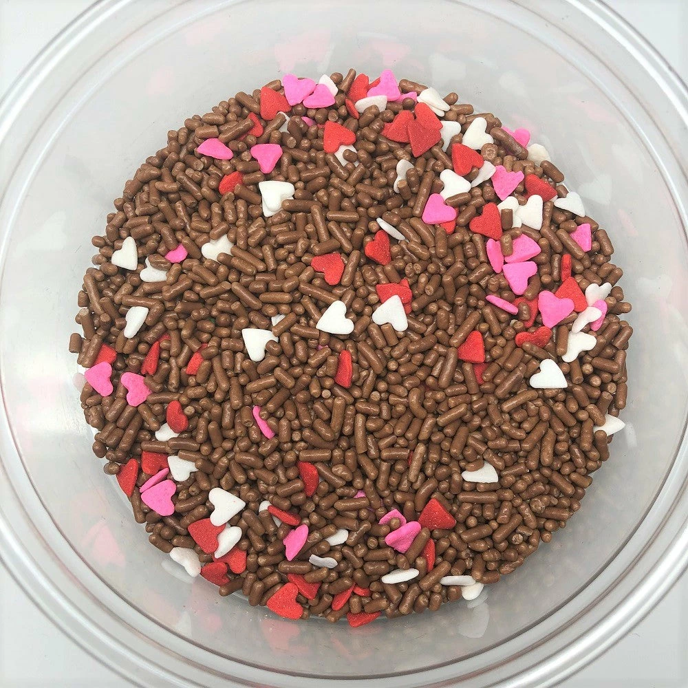QA Products, Inc. - Beloit, Wisconsin Valentine Chocolate Lover's Mix Heart Shapes Sprinkles Jimmies 1 Pound Sprinkles & Toppings 3 QA Products, Inc. - Beloit, Wisconsin Valentine Chocolate Lover's Mix Heart Shapes Sprinkles Jimmies 1 Pound Sprinkles & Toppings