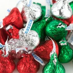 Beulah's Candyland Hershey Kisses Christmas Foil Red Green Silver Hershey's 5 Pounds SPECIAL BUY