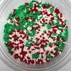 QA Products, Inc. - Beloit, Wisconsin Christmas Festive Flurry Mix Tree Shapes Sprinkles Topping 1 Pound Sprinkles & Toppings