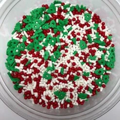 QA Products, Inc. - Beloit, Wisconsin Christmas Festive Flurry Mix Tree Shapes Sprinkles Topping 6 Pounds