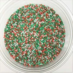 QA Products, Inc. - Beloit, Wisconsin Christmas Gourmet Sugar Jingle Mix Red Green White Topping Sprinkles 8 Ounces