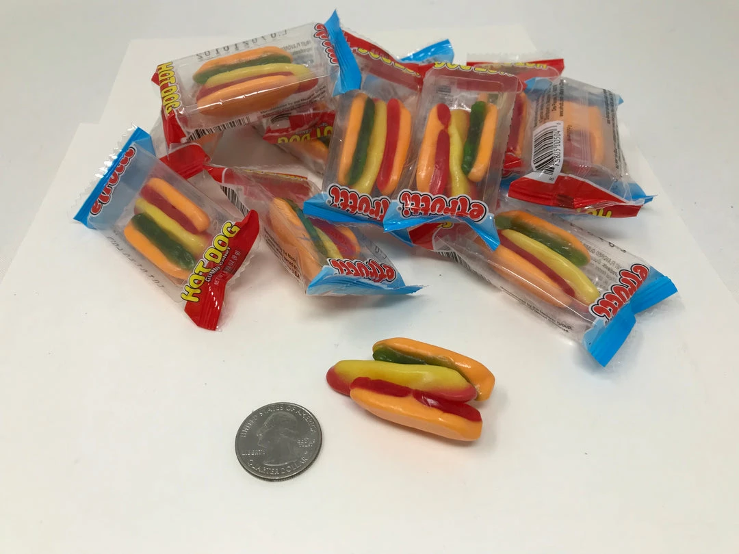 Beulah's Candyland Gummi Mini Hot Dog Candy Wrapped 1 Pound Mini Gummy Hotdogs Gummi Candy 3 Beulah's Candyland Gummi Mini Hot Dog Candy Wrapped 1 Pound Mini Gummy Hotdogs Gummi Candy