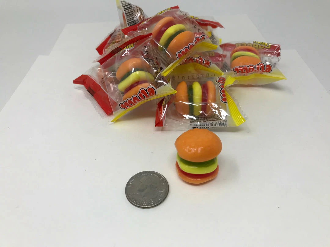 Beulah's Candyland Gummi Mini Hamburgers Candy Wrapped 2 Pounds Gummy Hamburger Gummi Candy 3 Beulah's Candyland Gummi Mini Hamburgers Candy Wrapped 2 Pounds Gummy Hamburger Gummi Candy