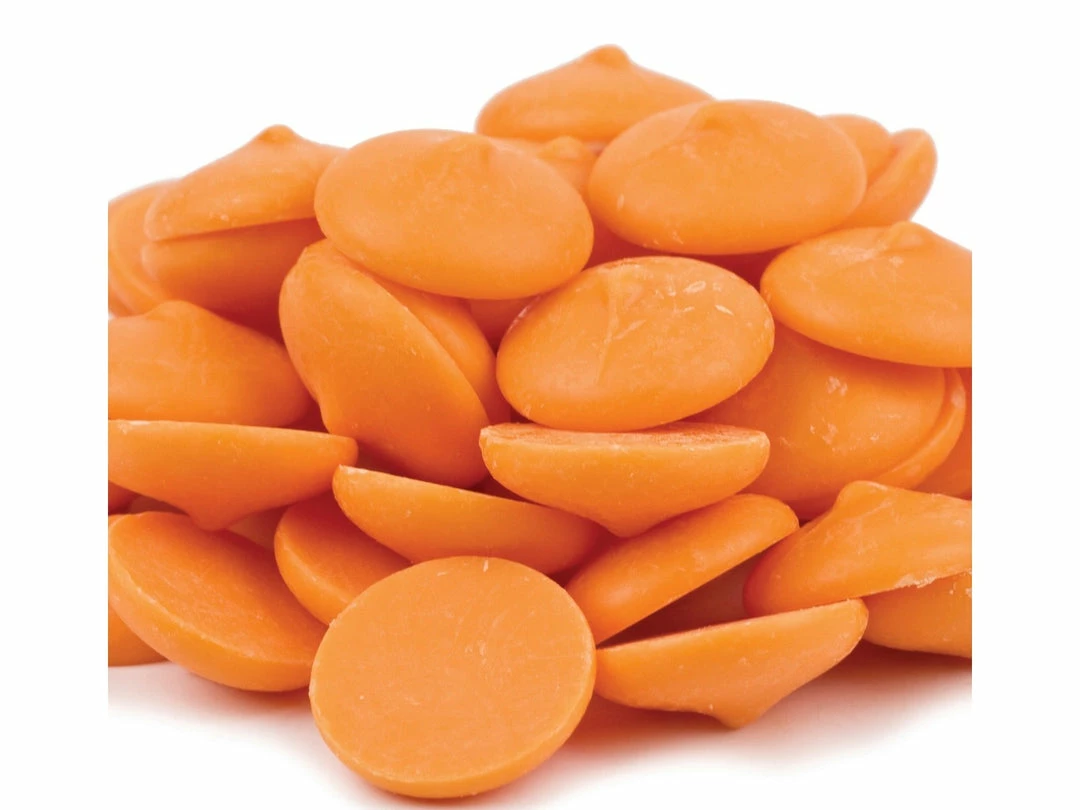 Merckens, A Division Of ADM Cocoa - Decatur, Illinois. Merckens Coating Wafers Melting Wafers Orange Color 1 Pound 3 Merckens, A Division Of ADM Cocoa - Decatur, Illinois. Merckens Coating Wafers Melting Wafers Orange Color 1 Pound