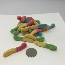 Beulah's Candyland Sour Mini Neon Worms 1 Pound Gummy Neon Worms Gummi Candy