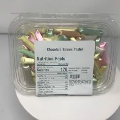 Beulah's Candyland Old Fashion Chocolate Straws Pastel 1 Pound Chocolate Filled Straws