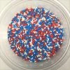 QA Products, Inc. - Beloit, Wisconsin Patriotic All American Sprinkles Red White Blue Bakery Topping 6 Pounds
