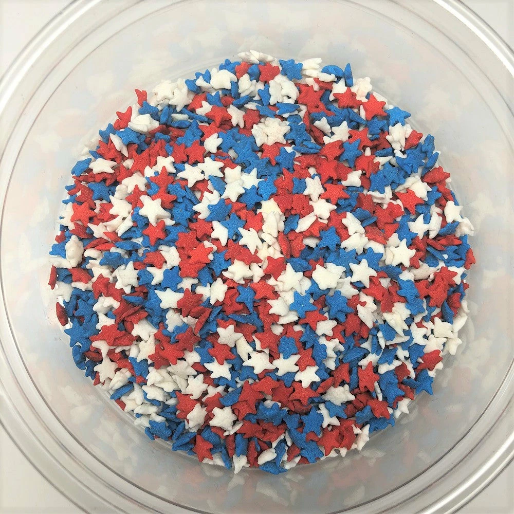 QA Products, Inc. - Beloit, Wisconsin Patriotic Star Shapes Red White Blue Stars Bakery Topping Sprinkles 1 Pound 3 QA Products, Inc. - Beloit, Wisconsin Patriotic Star Shapes Red White Blue Stars Bakery Topping Sprinkles 1 Pound