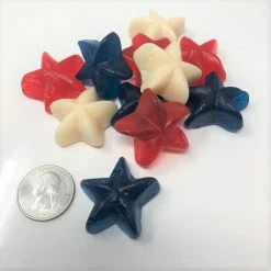 Beulah's Candyland Patriotic Gummi Stars 1 Pound Red White Blue Candy Patriotic Candy